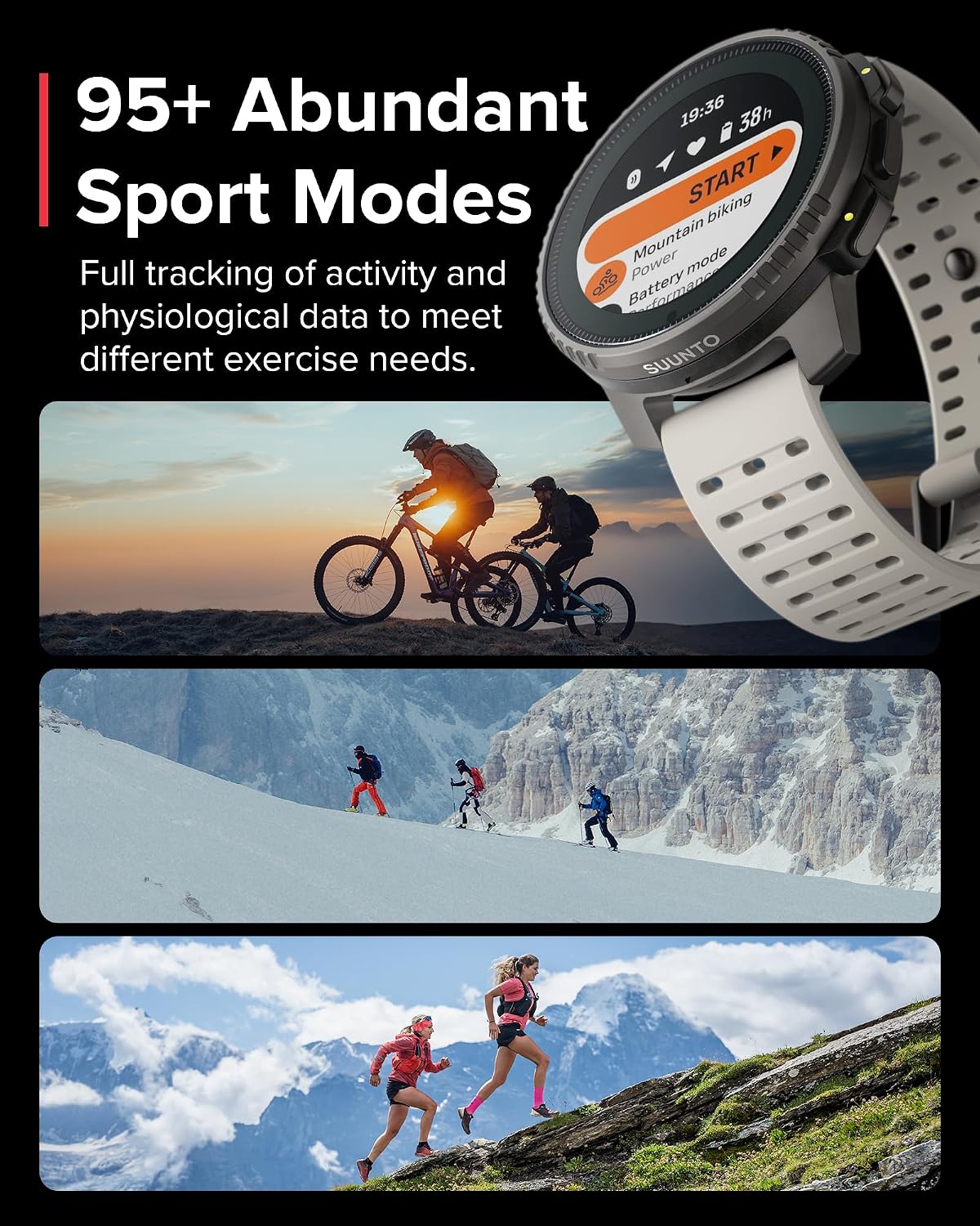 SUUNTO Vertical GPS Adventure Watch, Activity Tracker w/Dual-Band GNSS & Offline Maps, Supports 95+ Sports, Training Metrics & Recovery Insights, Solar Charging Opt. for 1yr Daily Use