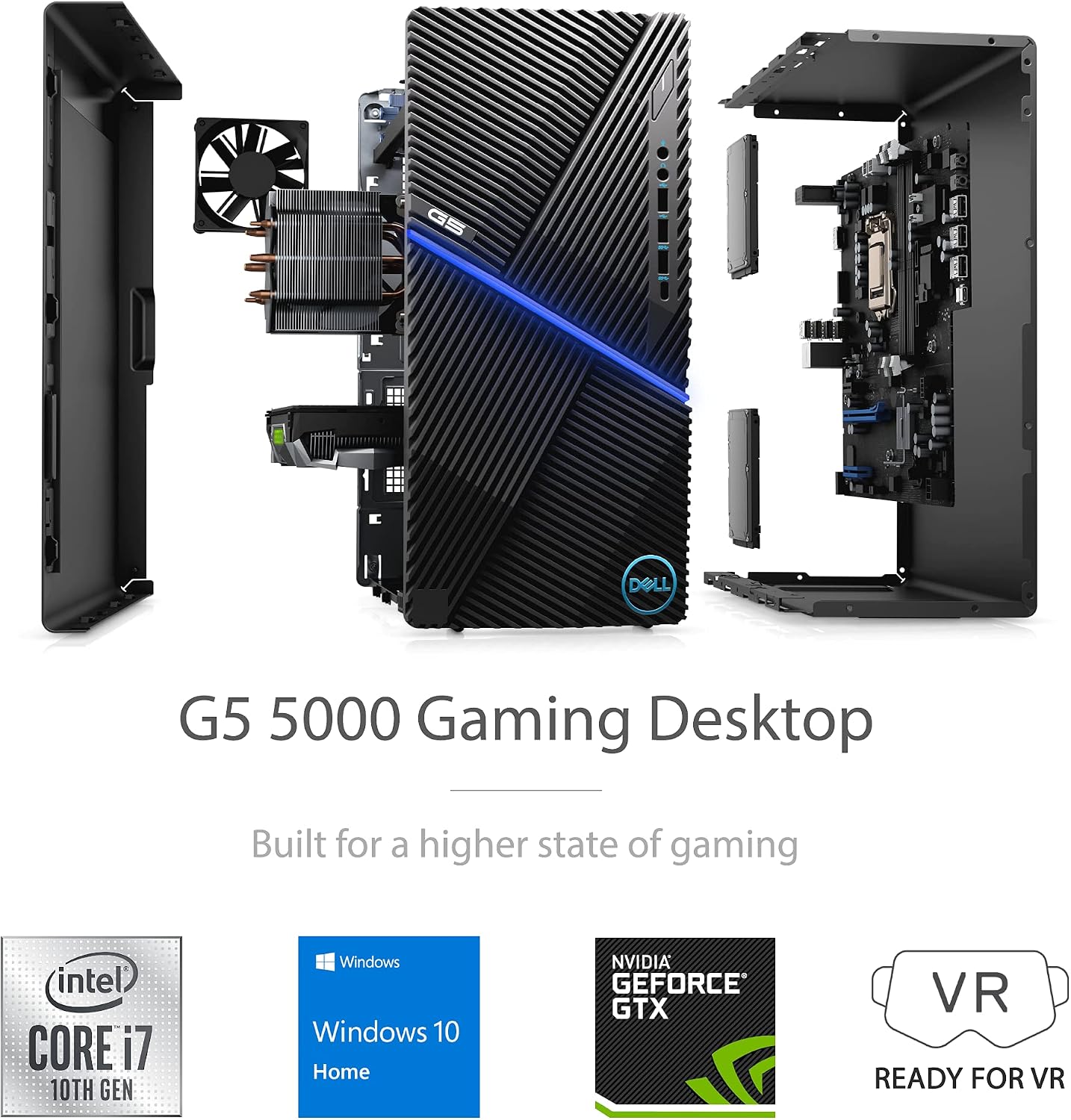 Dell 2021 G5 Gaming Desktop, Intel Core i7-10700F, 64GB DDR4 Memory, 2TB PCIe Solid State Drive + 8TB HDD, NVIDIA GeForce GTX 1660 Ti, WiFi, HDMI, Wired Keyboard&Mouse, Windows 10