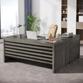 Tribesigns 62.2' Executive Desk with Mobile File Cabinet, L-Shaped Office Desk with Storage Shelves, Large Computer Table Business Workstation Set for Home Office, Grey