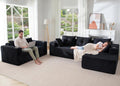 MAXYOYO Modular Sectional Couch with L-Shape Chaise and Loveseat, Modern Boneless Couch for Living Room, Oversized Sofa Sleeper with Deep Seat, No Assembly Required, Black