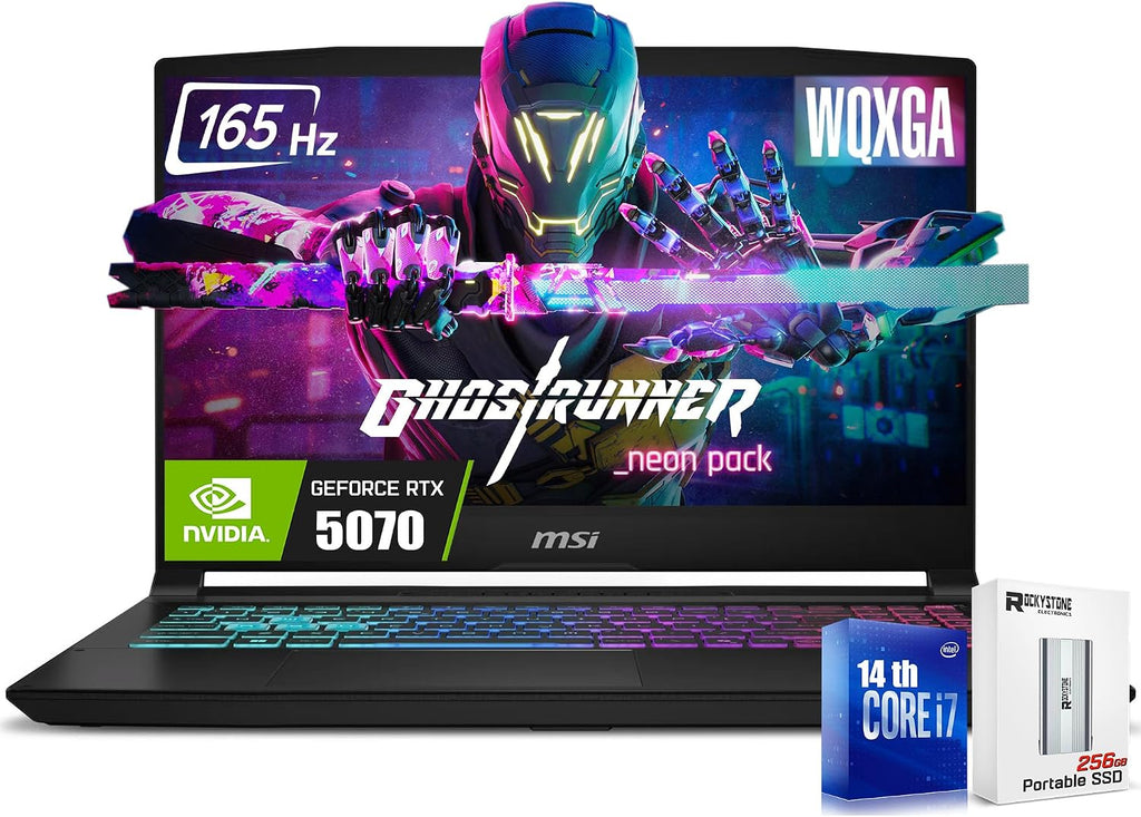 msi Katana HX Gaming Laptop, 15.6' 165Hz QHD IPS Display, 16-core i7-14650HX (UP to 5.2 GHz, GeForce RTX 5070, AI&VR Ready, Copilot+ PC, RGB Backlit Keyboard, Win11, Black(32GB DDR5 RAM | 1TB SSD)