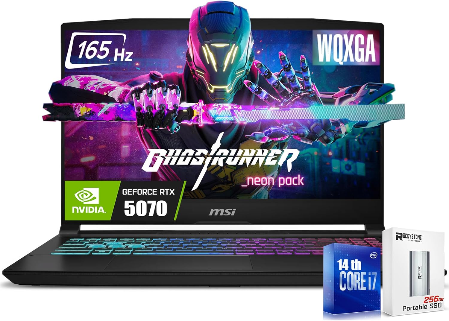 msi Katana HX Gaming Laptop, 15.6' 165Hz QHD IPS Display, 16-core i7-14650HX (UP to 5.2 GHz, GeForce RTX 5070, AI&VR Ready, Copilot+ PC, RGB Backlit Keyboard, Win11, Black(64GB DDR5 RAM | 2TB SSD)