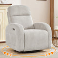 Power Swivel Rocker Recliner Nursery Glider Recliner, Swivel Glider Recliner with USB & Type-C Port, Reclining Nursery Rocker with Double Pockets for Living Room, Camel, Corduroy