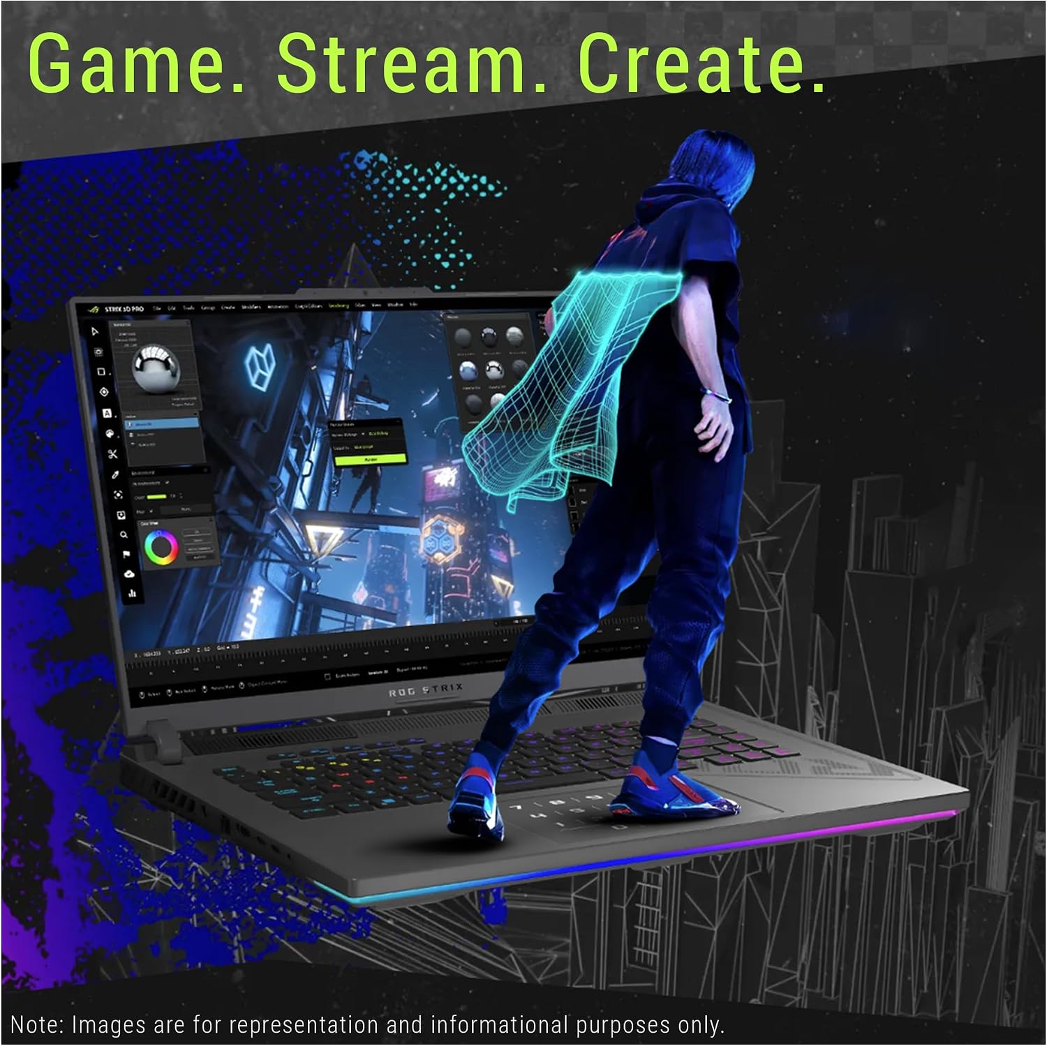 ASUS ROG Strix G16 Gaming Laptop, AMD Ryzen 9-9955HX, 32 GB DDR5 RAM, 2 TB PCIe SSD, 16' 2.5K (2560x1600) Display, Nvidia G-Force RTX 5070Ti, Backlit Chiclet Keyboard RGB, W11 Home, Eclipse Gray