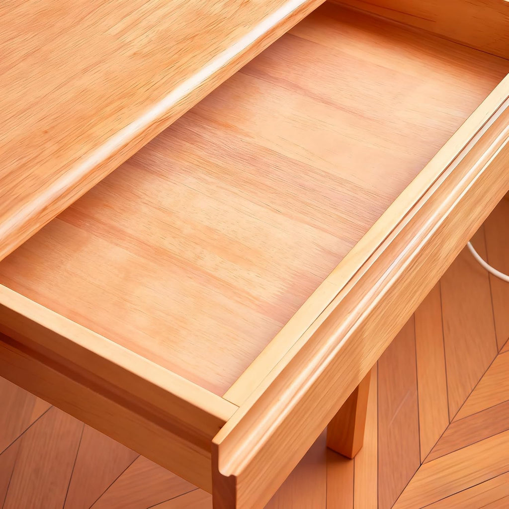 47'x24' Solid Wood Desk with Drawers,Wood Writing Desk for Small Spaces, Home Office Desks for Work,Gaming Study PC Desk for Bedroom,Student Computer Desks(Natural Wood Color, 47 inch)