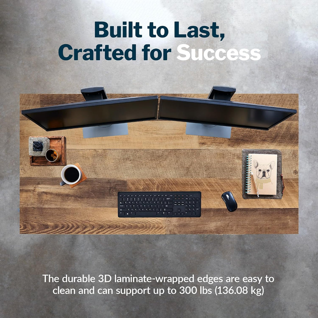 Vari Table 60x24 - Modern Computer Desk with Durable Laminate Finish and Slim Legs - Ideal for Gaming, Home, or Office - Stand-Alone Workstation or Corner Side Table - Reclaimed Wood