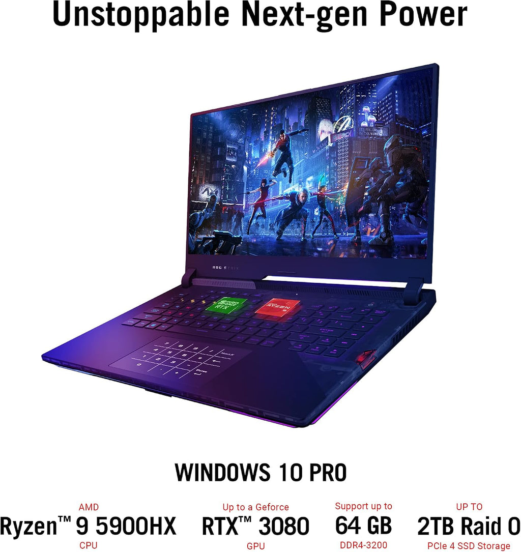 ASUS ROG Strix Scar 15 (2021) Gaming Laptop, 15.6 inch 300Hz IPS Type FHD, NVIDIA GeForce RTX 3080, AMD Ryzen 9 5900HX, 16GB DDR4, 1TB SSD, Opti-Mechanical Per-Key RGB Keyboard, Windows10, G533QS-DS96