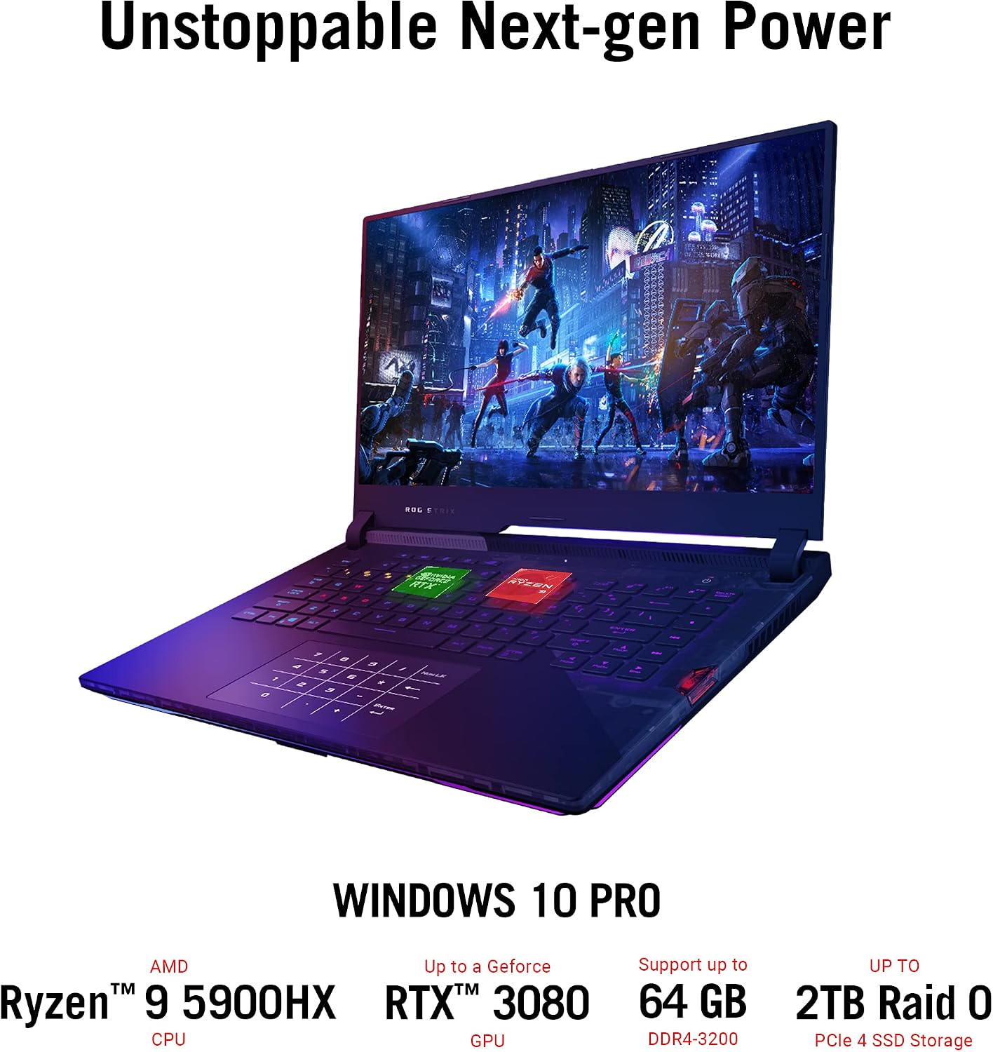 ASUS ROG Strix Scar 15 (2021) Gaming Laptop, 15.6 inch 300Hz IPS Type FHD, NVIDIA GeForce RTX 3080, AMD Ryzen 9 5900HX, 16GB DDR4, 1TB SSD, Opti-Mechanical Per-Key RGB Keyboard, Windows10, G533QS-DS96
