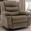 Korser Power Recliner Chair, Electric Rocker Recliner with Massage and Heat, 270° Swivel Glider, Oversized Wide Seat with USB Port, Cashmere Nursery Chair for Living Room, Brown