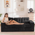 MAXYOYO 3-Seater Boneless Sofa Couch, Tufted Sofa Lounge for Living Room, Comfy Bean Bag Chair High-Density Foam Couch with Pillows, No Assembly Required