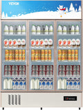 VEVOR Commercial Merchandiser Refrigerator Triple Glass Doors, Cubic Ft, Upright Display Beverage Cooler 79' Tall x 60' Width, Fridge with LED Lighting for Drink Wine Soda, Gold, 35 cu.ft