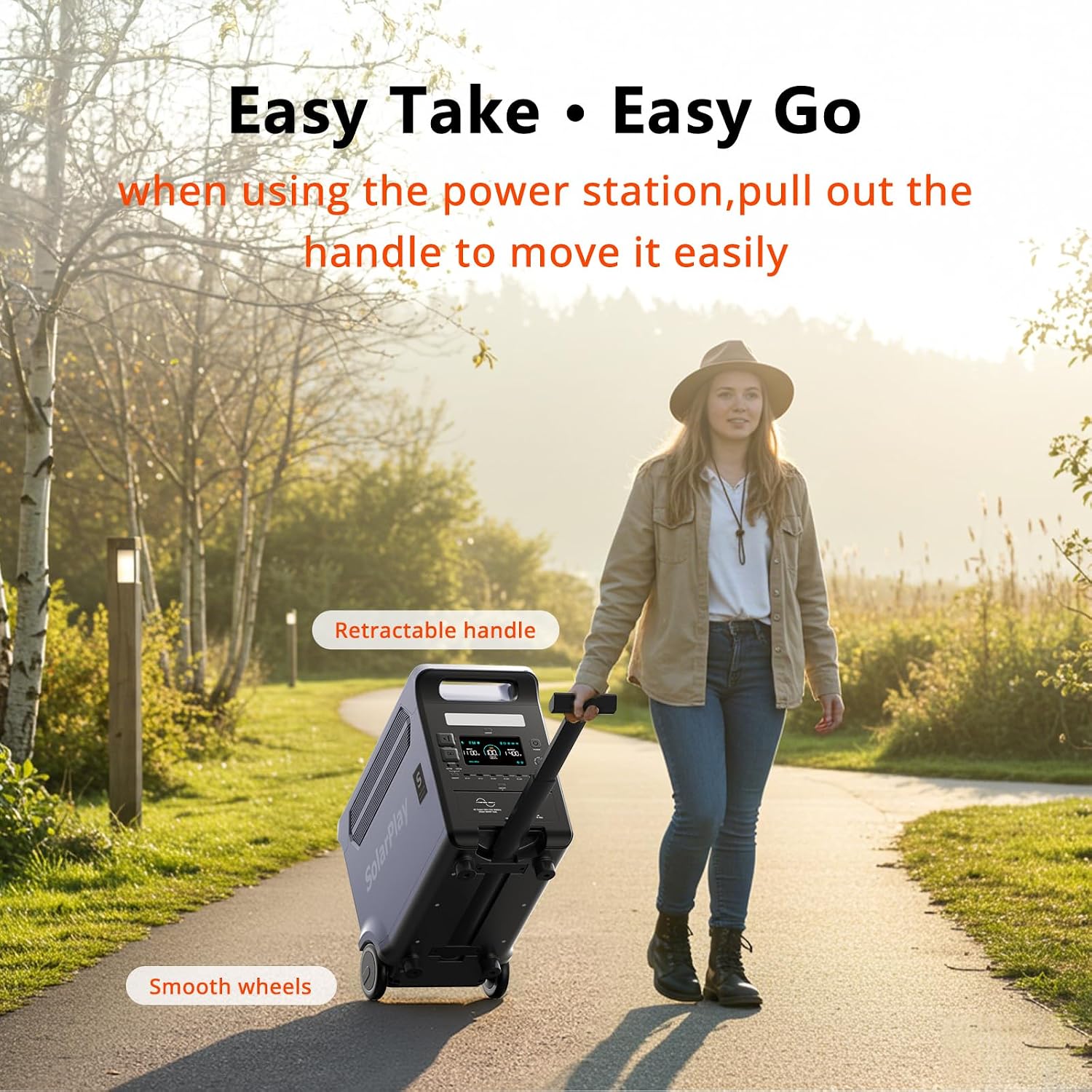 SolarPlay Portable Power Station, 3600W(5500W Peak), 3840Wh Solar Generator with 2 * 400W Solar Panel 2Hrs Fast Charging LiFePO4 Battery, Adjustable, UPS with AC output for Home Camping Outdoor