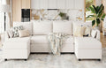 Huatean Home 114.17' Modular Sectional Sofa, 6 Seat Modular Couch with Storage, Memory Foam, Convertible Sectional Couches for Living Room, U Shaped Comfy Modular Sofa with Chaise, Beige