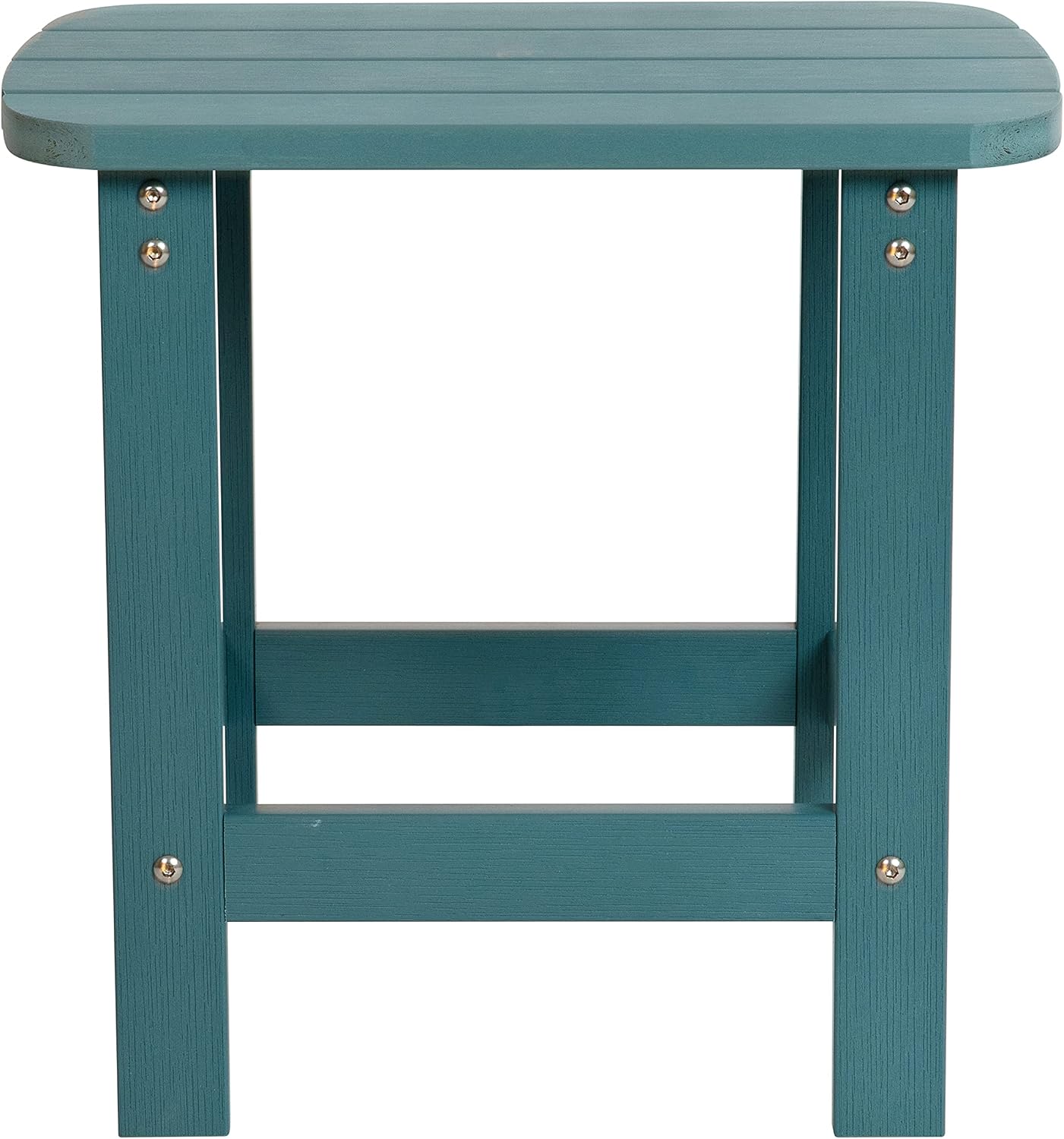 Flash Furniture Set of 2 Savannah Adirondack Rocking Chairs - Commercial Grade All-Weather Sea Foam Poly Resin Wood - Matching Side Table