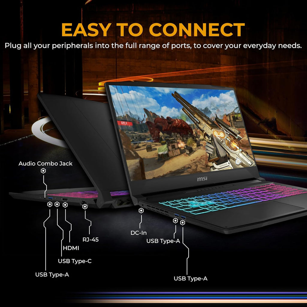msi Katana 15.6' 165Hz QHD Gaming Laptop, NVIDIA GeForce RTX 5070 8GB, 16GB DDR5 RAM, 3TB Storage(2TB SSD & 1TB Docking Station), Intel Core i7-14650HX, 4 Zone RGB Backlit Keyboard, Windows 11, Black