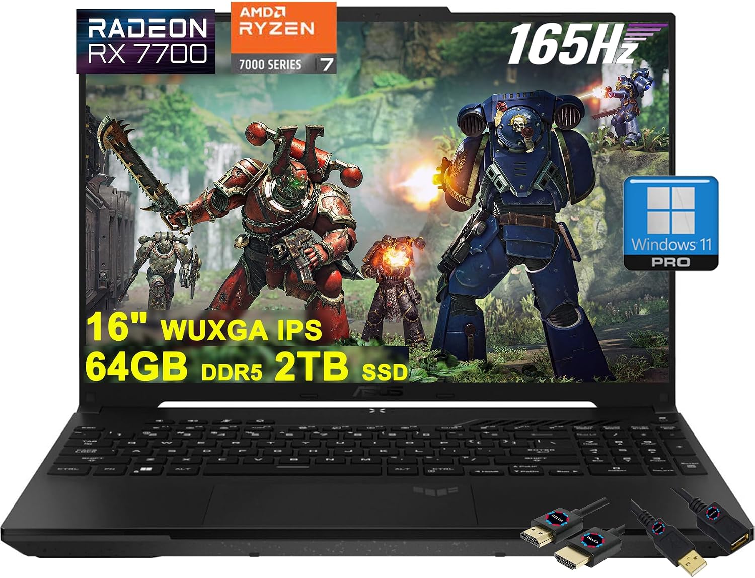 ASUS TUF Gaming A16 Laptop | 16' WUXGA 165Hz 100% sRGB | AMD 8-core Ryzen 7 7735HS | 64GB DDR5 2TB SSD | Radeon RX7700S 8GB (>RTX4060) | Backlit Type-C USB4 Win11Pro w/DLCA Accessory
