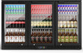 Coolake 53' Back Bar Cooler with 3 Glass Doors, 11.7 cu.ft Commercial Under Counter Height Beverage Refrigerator, Stainless Steel Beer Fridge with LED Lighting for Soda Drinks, Beer, Wine