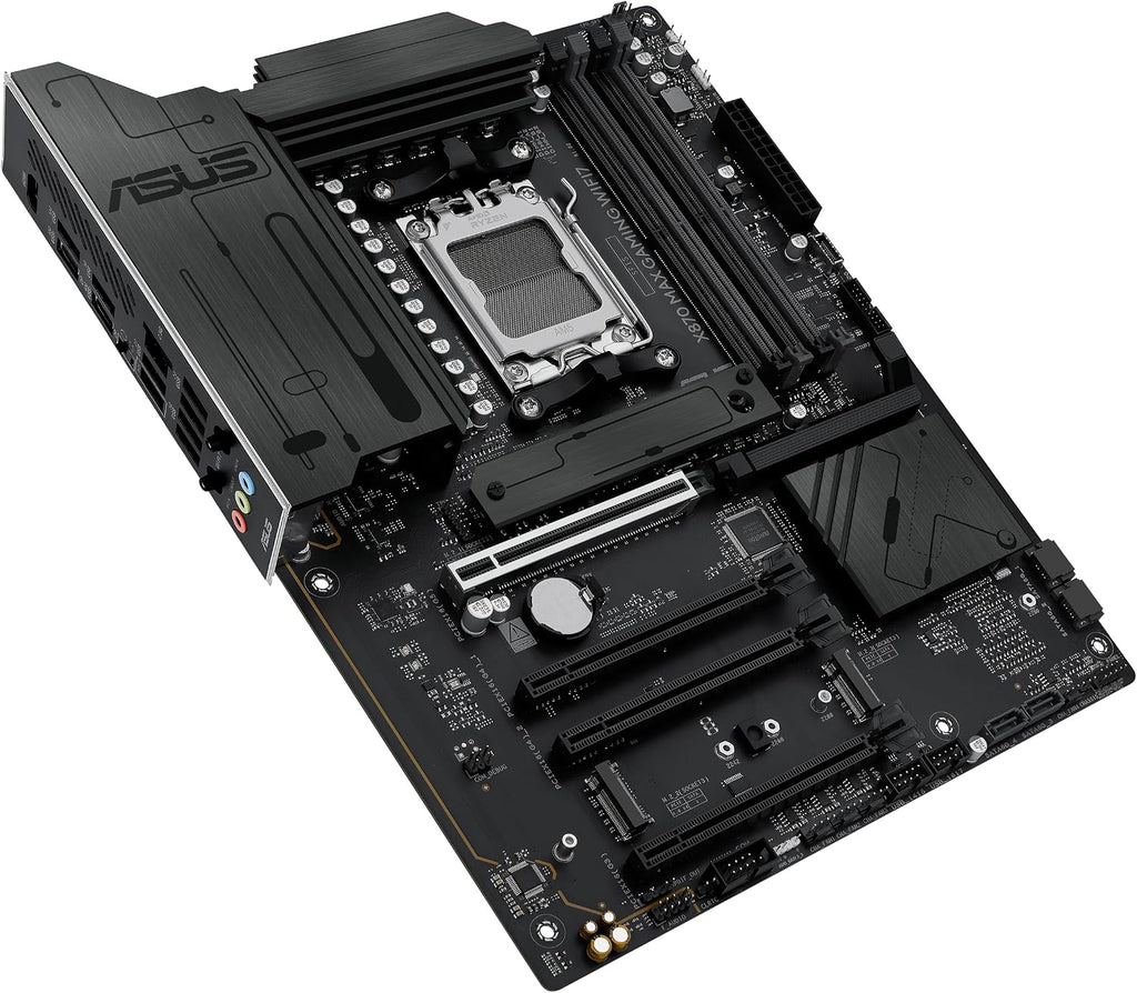 ASUS X870 MAX Gaming WIFI7 AMD AM5 ATX Motherboard, 12+2+1 80A DrMOS, DDR5, PCIe 5.0 x16 Q-Release, 3X M.2, Wi-Fi 7 Q-Antenna, 2.5Gb LAN, USB4® Type-C®, USB-C® 20Gbps, BIOS Flashback™, Aura Sync
