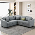 Belffin Convertible Sectional Couch with Chaise Corner Sectional Sofa L Shaped Couch Reversible Corner Upholstered Couches for Living Room Corduroy (Light Grey, V Shaped)