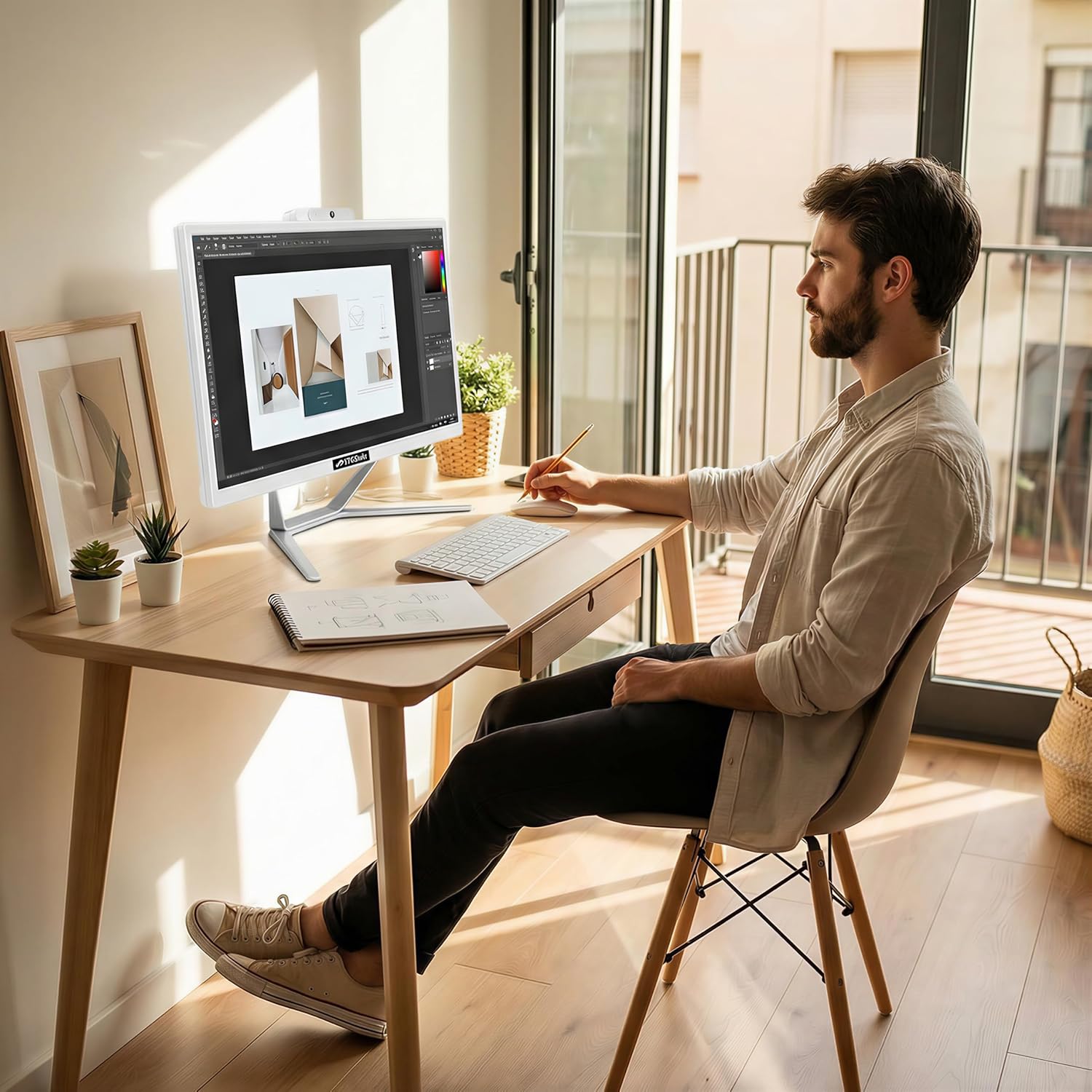 STGSivir All in One Desktop Computer, 22' Display, Intel Quad Core i5 up to 3.6GHz, 16G RAM, 512G SSD, WiFi 5, Bluetooth, RGB Keyboard & Mouse & Mouse Pad, Webcam, Windows 11 Home