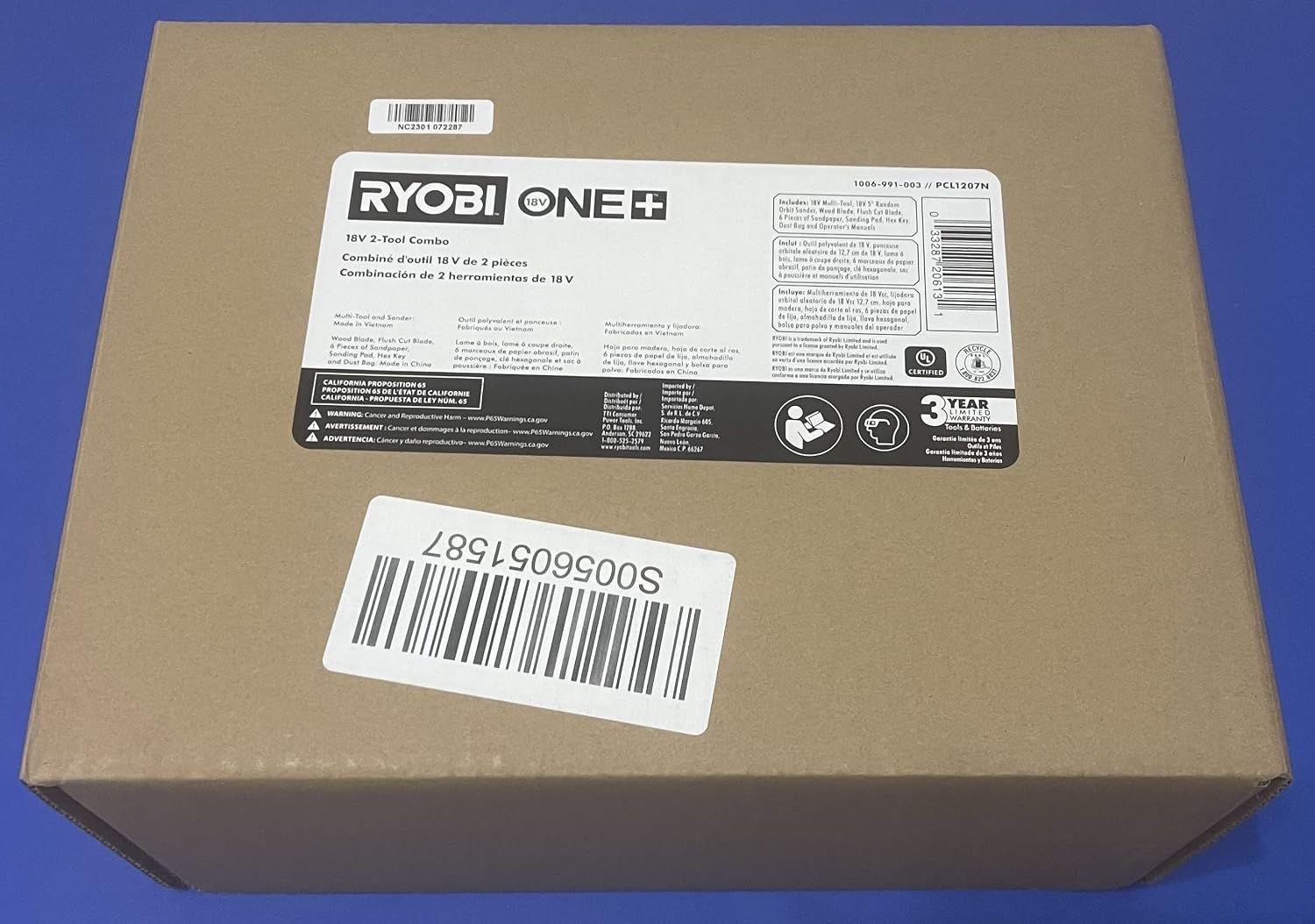 ONEAND 18V Cordless 2-Tool Combo KIT with Multi-Tool and 5 in. Random Orbit Sander Tools