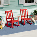 WestinTrends Malibu Outdoor HDPE Plastic Preschool Toddler Rocking Chairs (Set of 2), Red