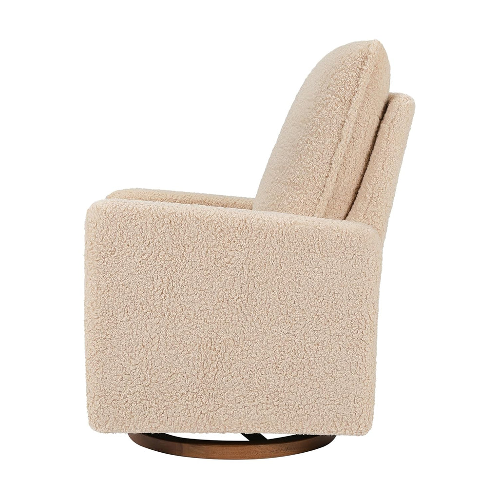 Babyletto Cali Pillowback Swivel Glider in Chai Shearling, Greenguard Gold and CertiPUR-US Certified