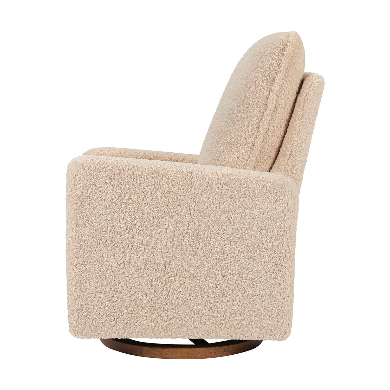 Babyletto Cali Pillowback Swivel Glider in Chai Shearling, Greenguard Gold and CertiPUR-US Certified