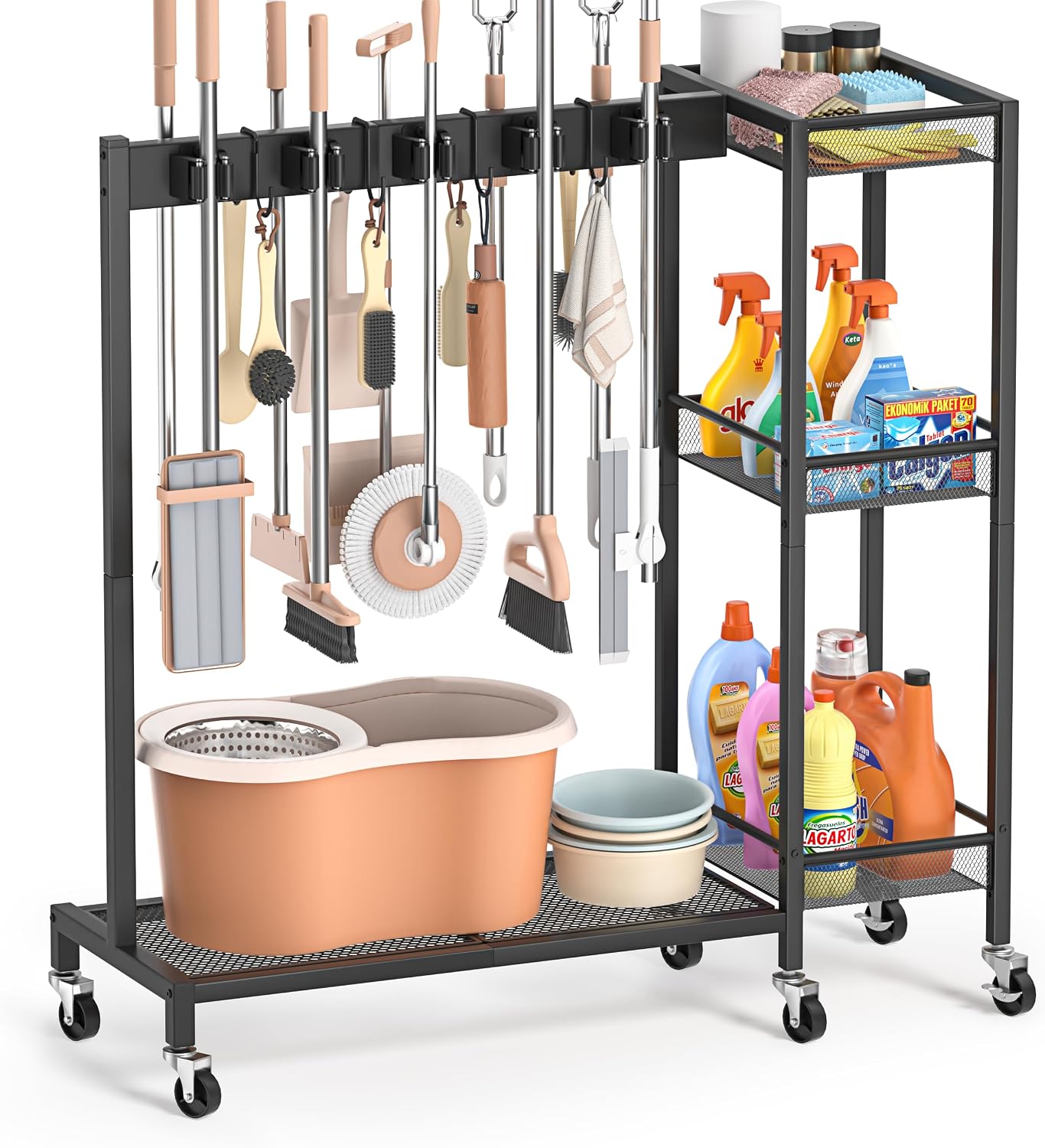 Vacuum Stand for Dyson and Broom Storage Cart