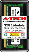 A-Tech 32GB RAM for MSI GF63 Thin Laptop | DDR4 2666MHz PC4-21300 SODIMM 2Rx8 1.2V 260-Pin Non-ECC SO-DIMM Memory Upgrade