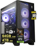 msi Aegis ZS2 Gaming Desktop AMD 12-core Zen 5 Ryzen 9 9900X (>i9-14900HX) 64GB RAM 4TB SSD GeForce RTX 5070 DLSS 4 (Up to 988 AI Tops) 360mm Liquid Cooler 750W 80+ Gold PSU Support HDD Win11