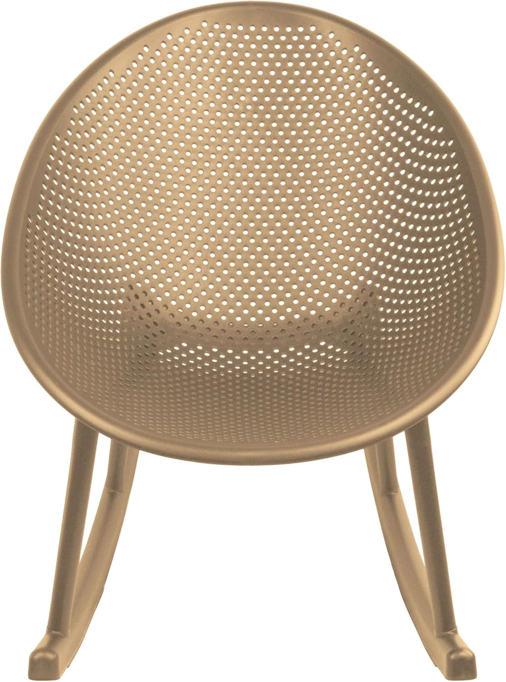 2xhome Patio Rocking Chair | Oval Egg Shaped Lounge Rocker | All Weather Plastic | Modern Accent Side Chair for Indoor or Outdoor Use, Beige, Single, Set of 1