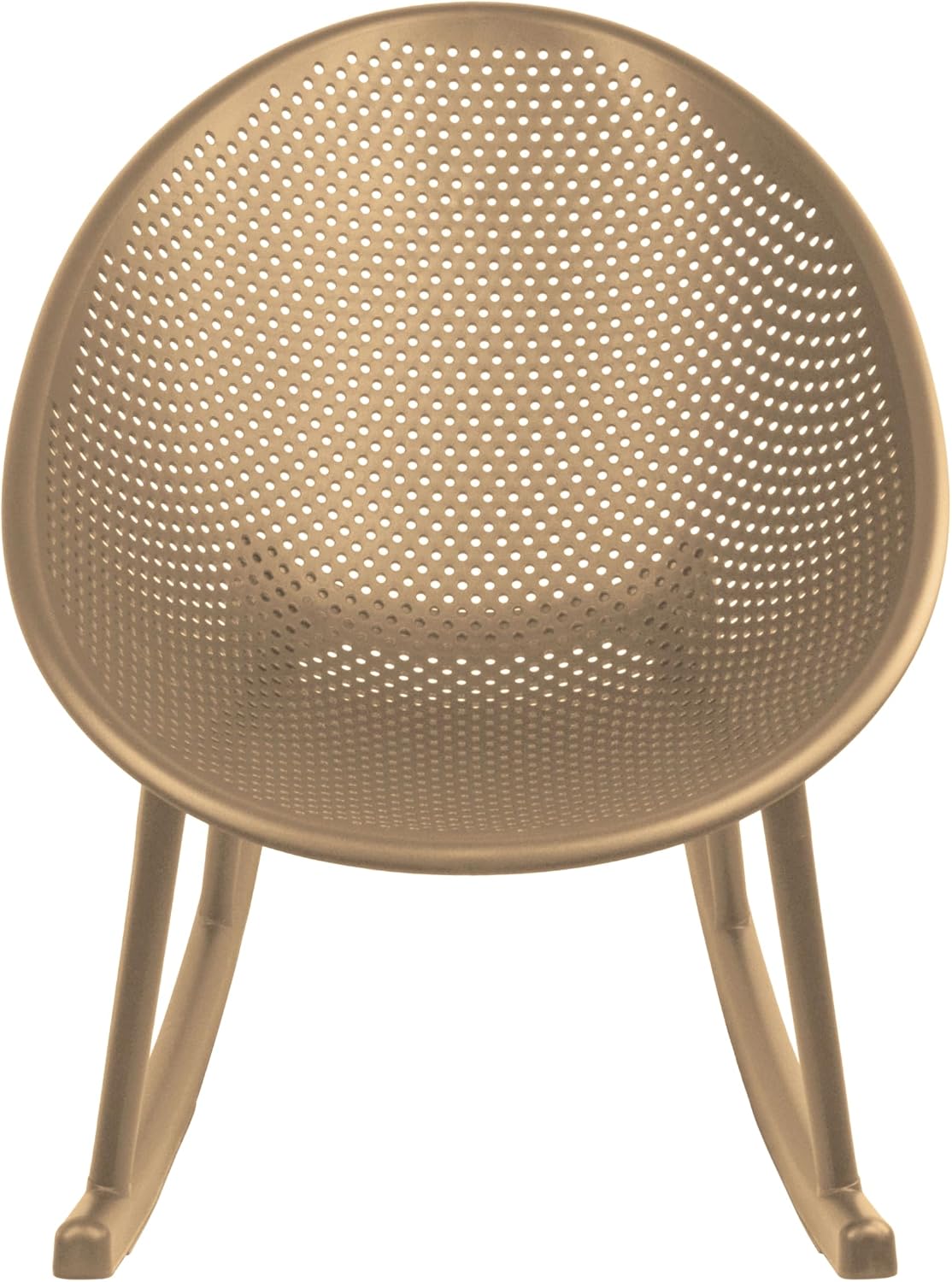 2xhome Patio Rocking Chair | Oval Egg Shaped Lounge Rocker | All Weather Plastic | Modern Accent Side Chair for Indoor or Outdoor Use, Beige, Single, Set of 1