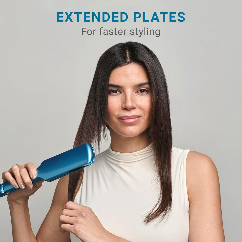 BabylissPRO Nano Titanium Ultra-Thin Hair Straightener, Professional Flat Iron, 5-Inch Extended Plates for Faster Straightening, for All Hair Types