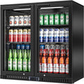 Back Bar Cooler, 7.4 Cu.ft Under Counter Beverage Refrigerator with 2 Glass Doors, LED Lighting, Adjustable Shelves, Beer Wine Soda Drink Fridge for Home Bar, Restaurant, ETL Approved