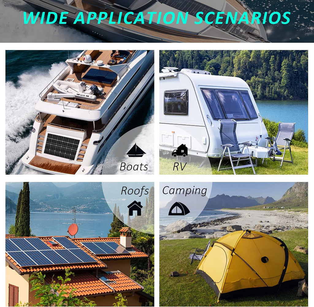 700W Solar & Wind Power Kits Home Off-Grid System for Charging 12V Battery：400W Wind Turbine Generator + 300W ETFE Flexible Mono Solar Panel + Hybrid Charge Controller+ 1000W 12V Inverter