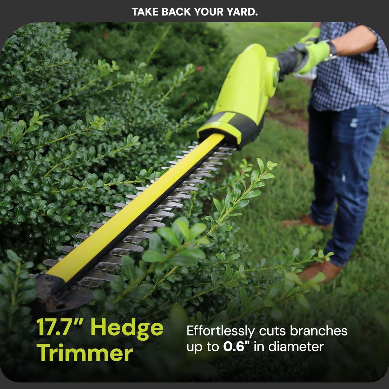 Sun Joe Cordless Lawn Care System, Grass & Hedge Trimmer Combo Power Tool Kit with 8' Pole Saw, Batteries & Charger - Heavy-Duty Trimming Machine Set for Lawn, Yard & Gardening Care, IONMAX GTS4002C