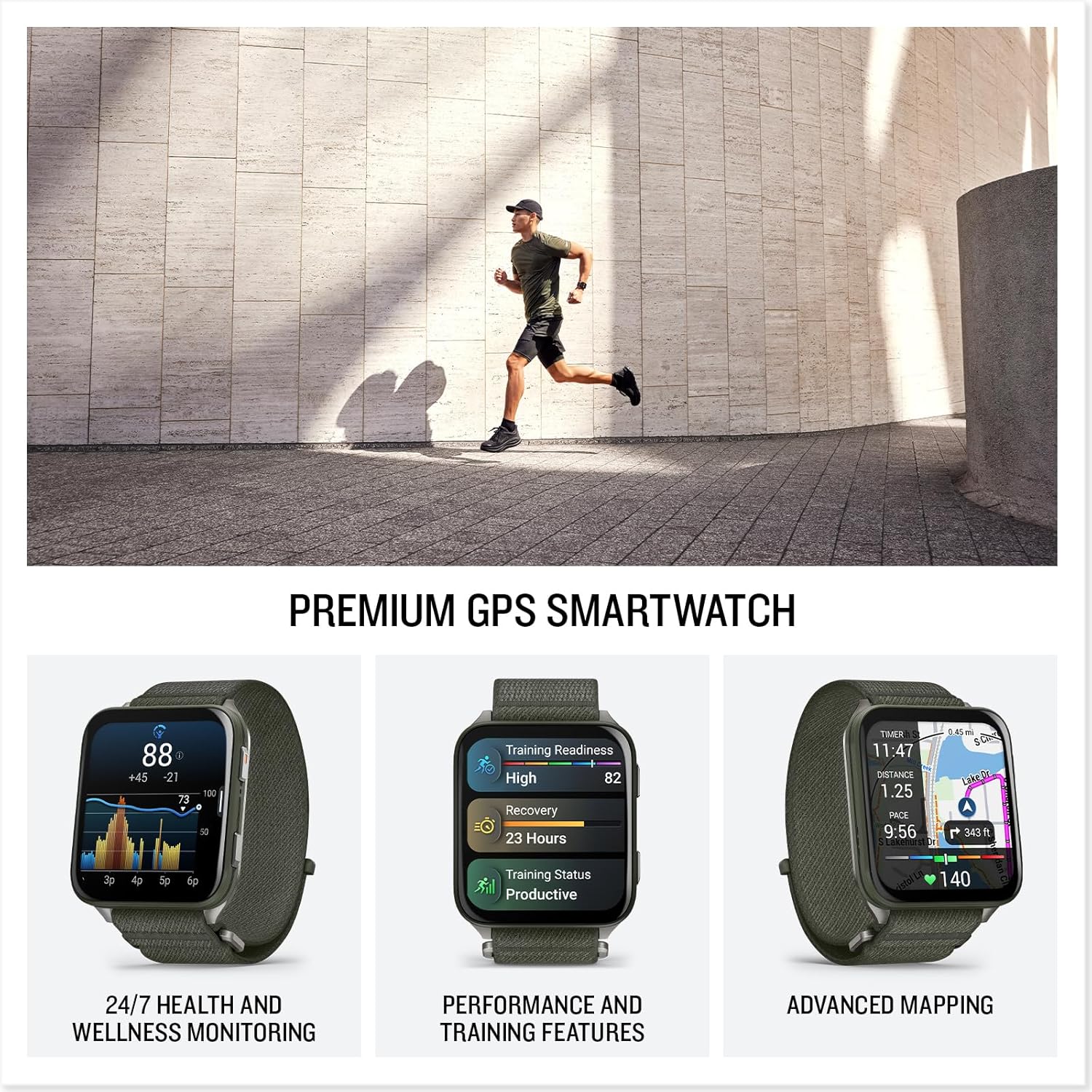 Garmin Venu X1, Thin and Lightweight GPS Smartwatch, 2 inch AMOLED Display, Advanced Health and Fitness Features, Moss with Titanium Caseback Bundle with Accessories