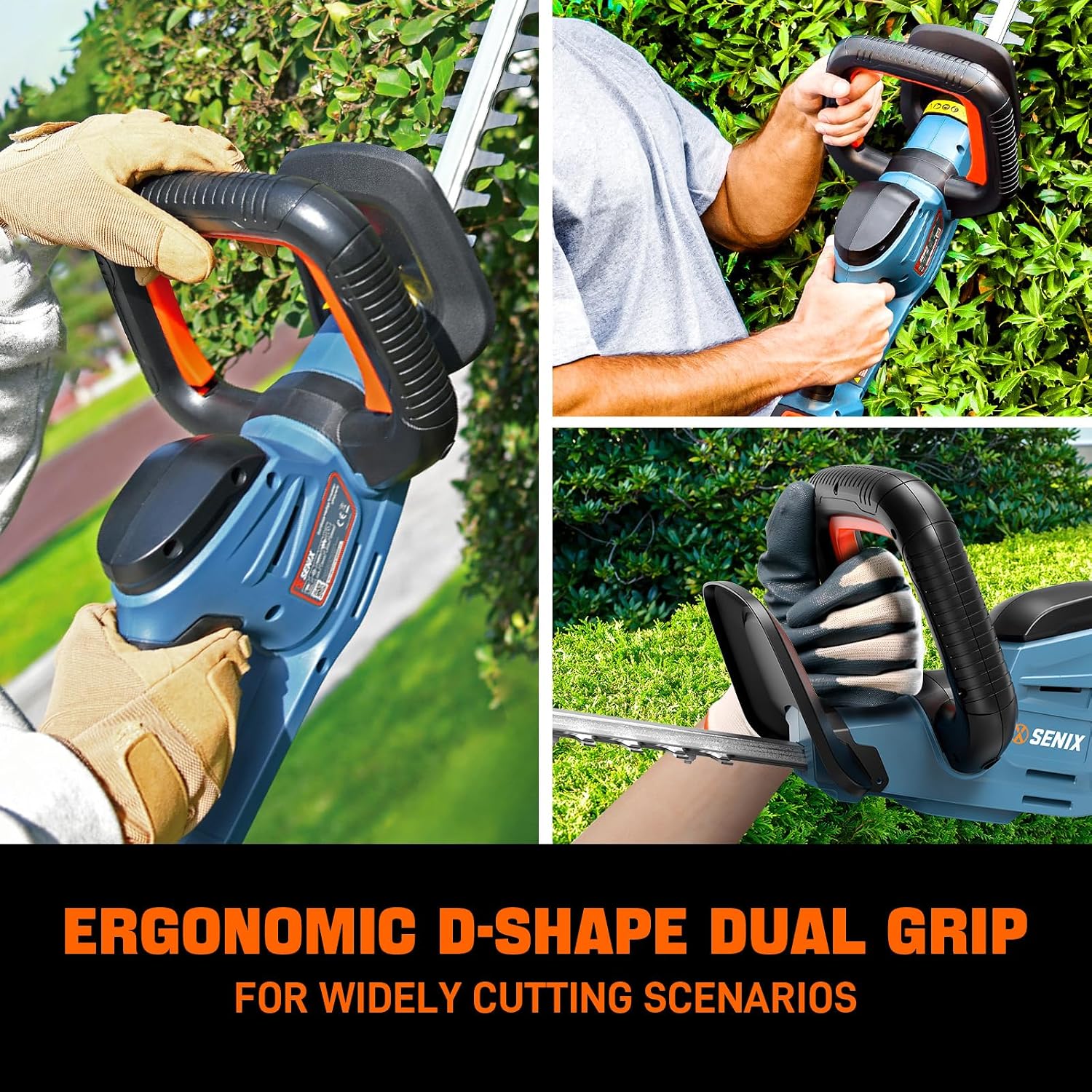 SENIX X2 20 Volt Max* 3-Piece Cordless Power Tool Combo Kit with Battery Powered 10' String Trimmer, Variable Speed Leaf Blower, 21' Hedge Trimmer, Includes 2 Batteries & Battery Charger (S2K3B2-01)