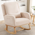 HCHAIRH Rocking Chair Nursery, Nursing Rocking Chairs with Lumbar Pillow, Comfy Modern Nursery Glider Rocker Morden Accent Rocking Chair for Mom Nursery, Living Room, Bedroom, Beige
