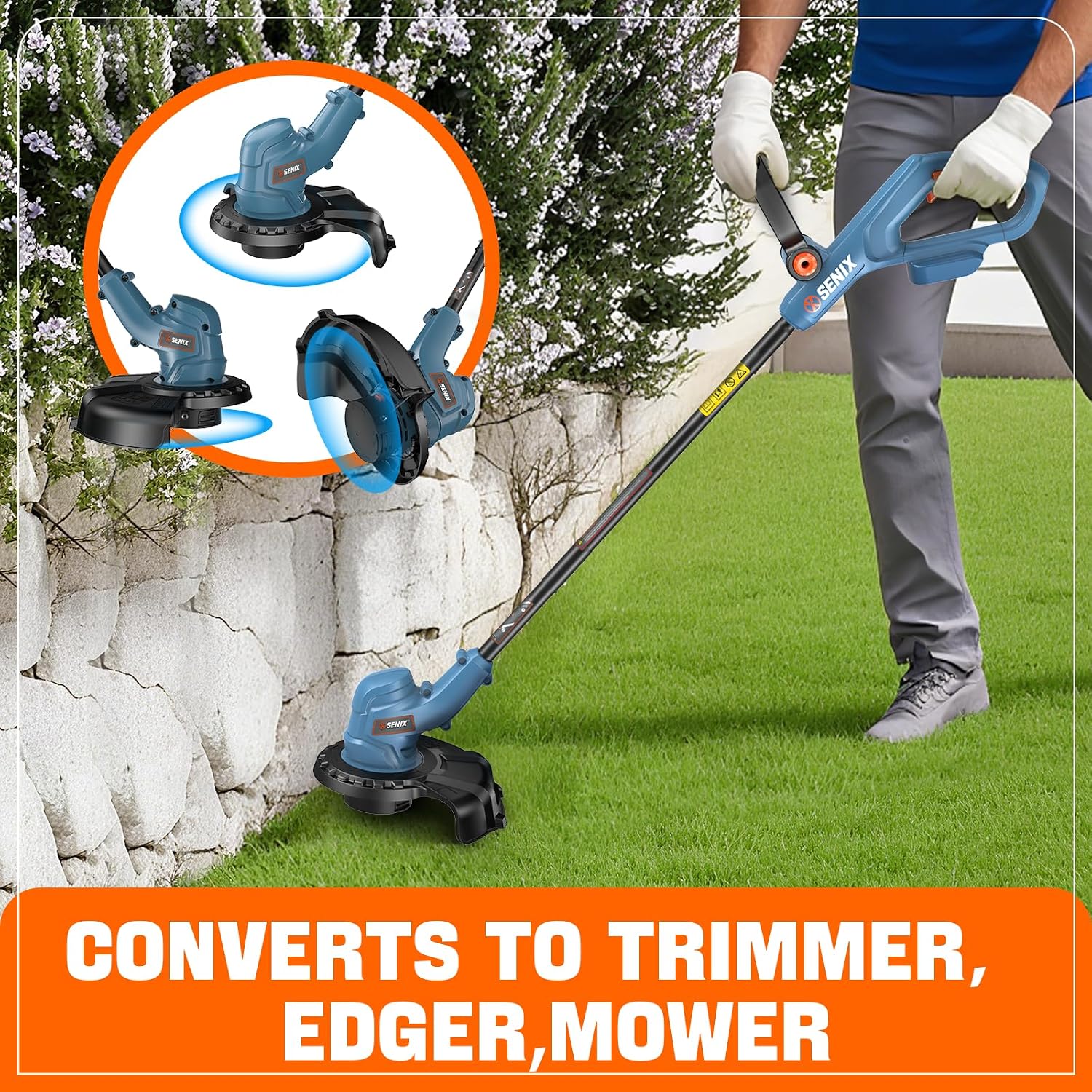 SENIX X2 20 Volt Max* 2-Piece Cordless Power Tool Combo Kit with Battery Powered 10-Inch String Trimmer and Variable Speed Leaf Blower, Includes 4.0 Ah Battery & Charger (S2K2B1-03)