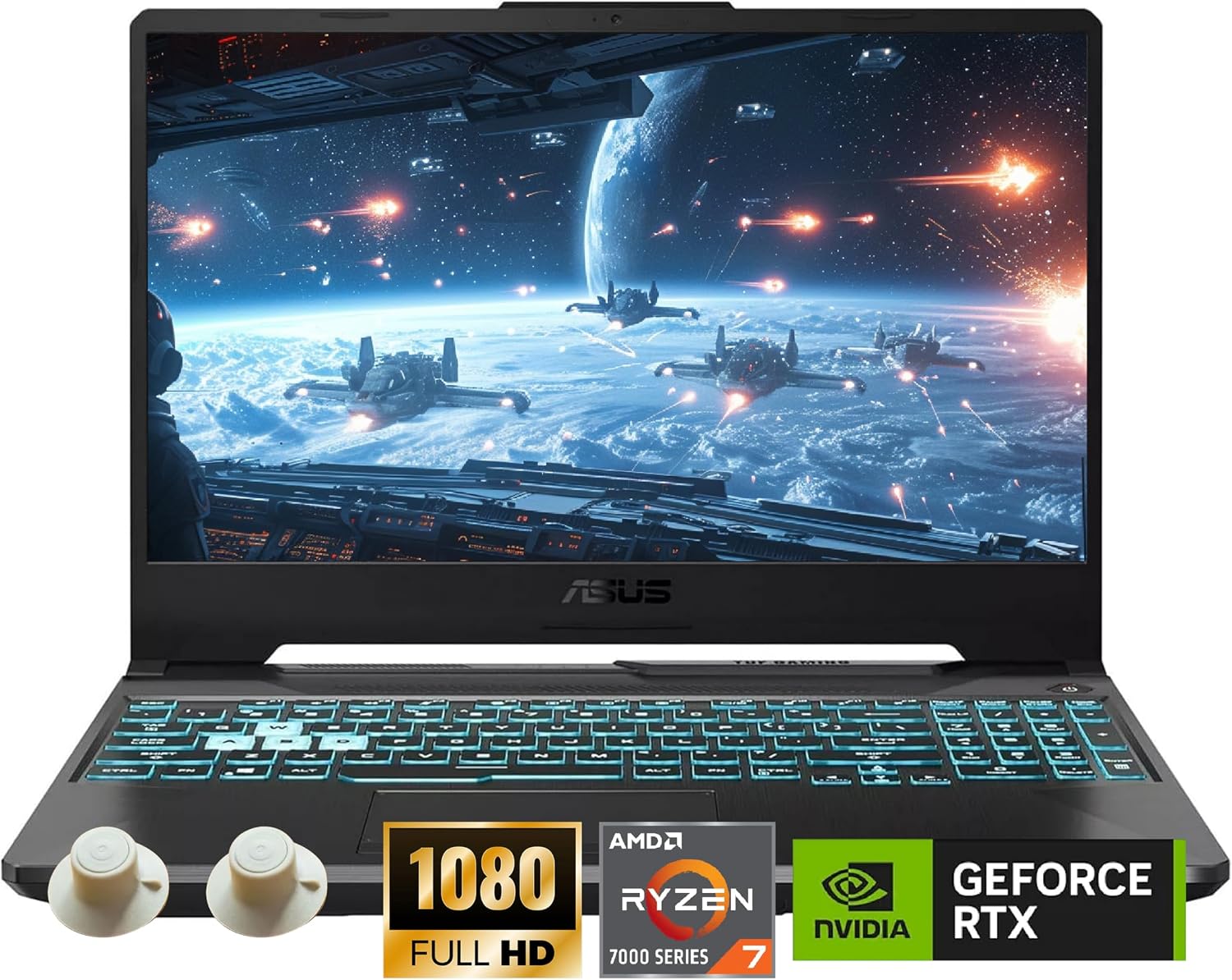 ASUS TUF A15 Gaming Laptop, AMD Ryzen 7 7435HS Processor, NVIDIA GeForce RTX 3050, 15.6 inch Full HD Display, 16GB DDR5 RAM, 1TB SSD, Backlit Keyboard, Windows 11 Pro