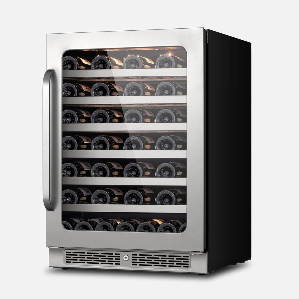 Whynter BSR-054SW 24 inch Built-ln 54 Bottle Undercounter Stainless Steel Wine Fridge with Reversible Door, Digital Control, Lock, and Carbon Filter