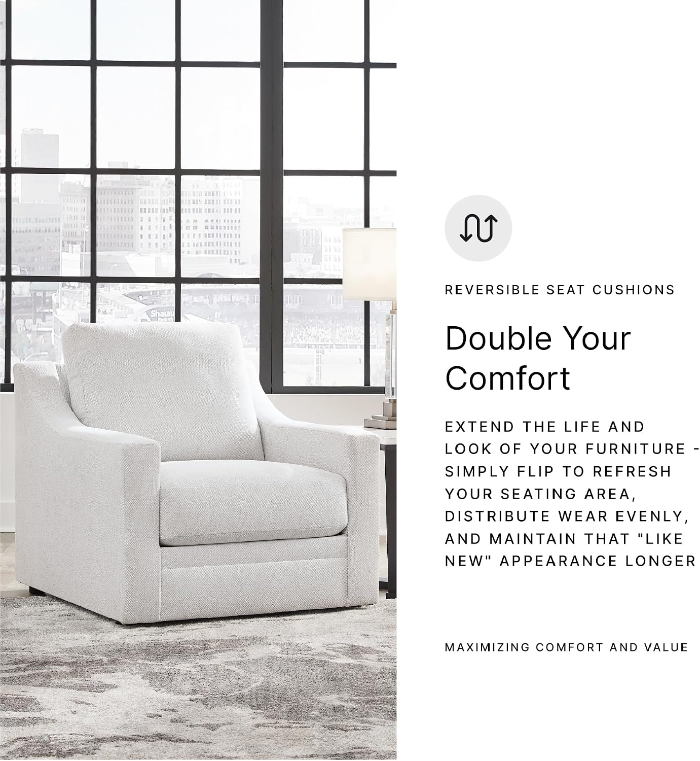 Signature Design by Ashley Maitelynn Contemporary Upholstered Chair with Non-Skid Legs, White