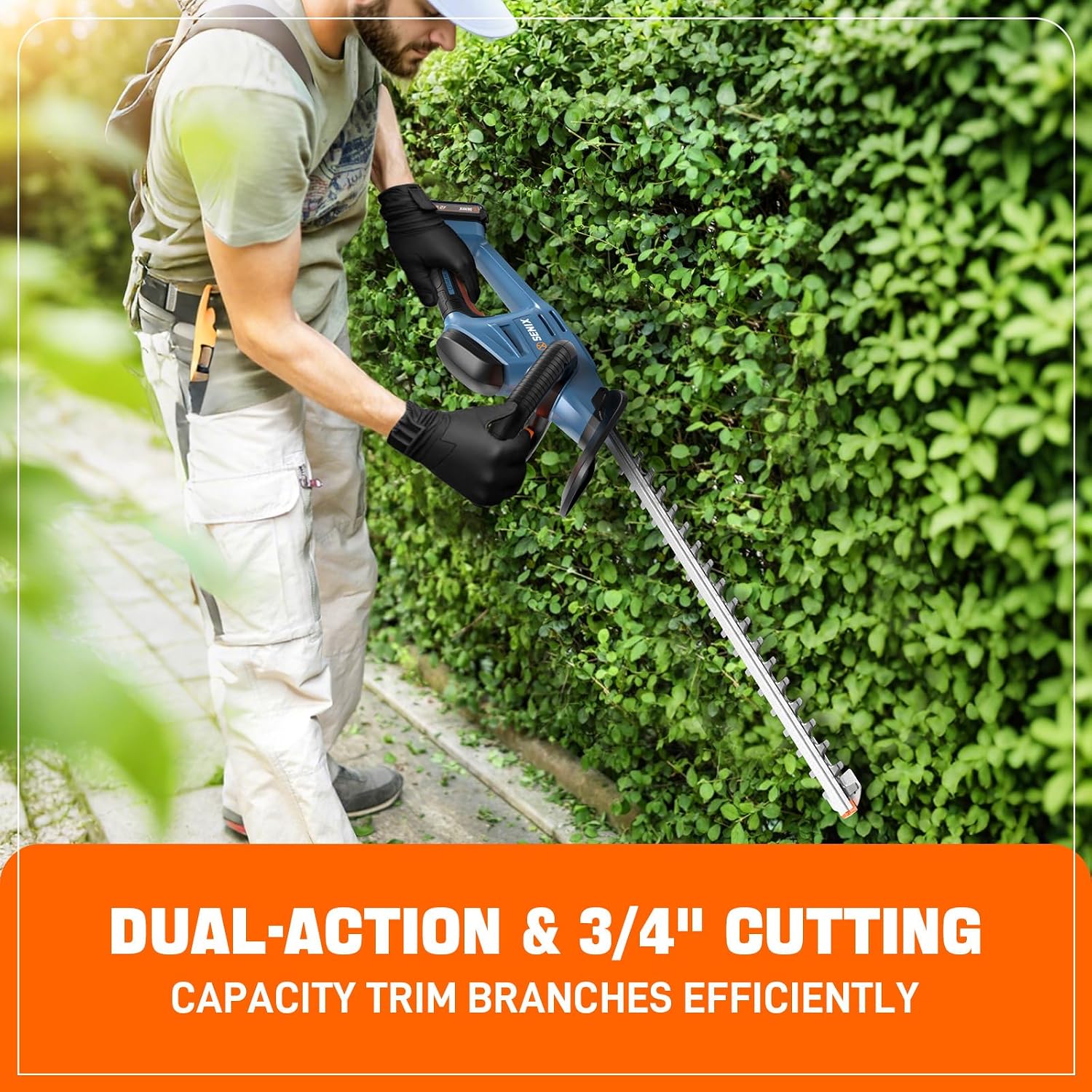 SENIX X2 20 Volt Max* 3-Piece Cordless Power Tool Combo Kit with Battery Powered 10' String Trimmer, Variable Speed Leaf Blower, 21' Hedge Trimmer, Includes 2 Batteries & Battery Charger (S2K3B2-01)