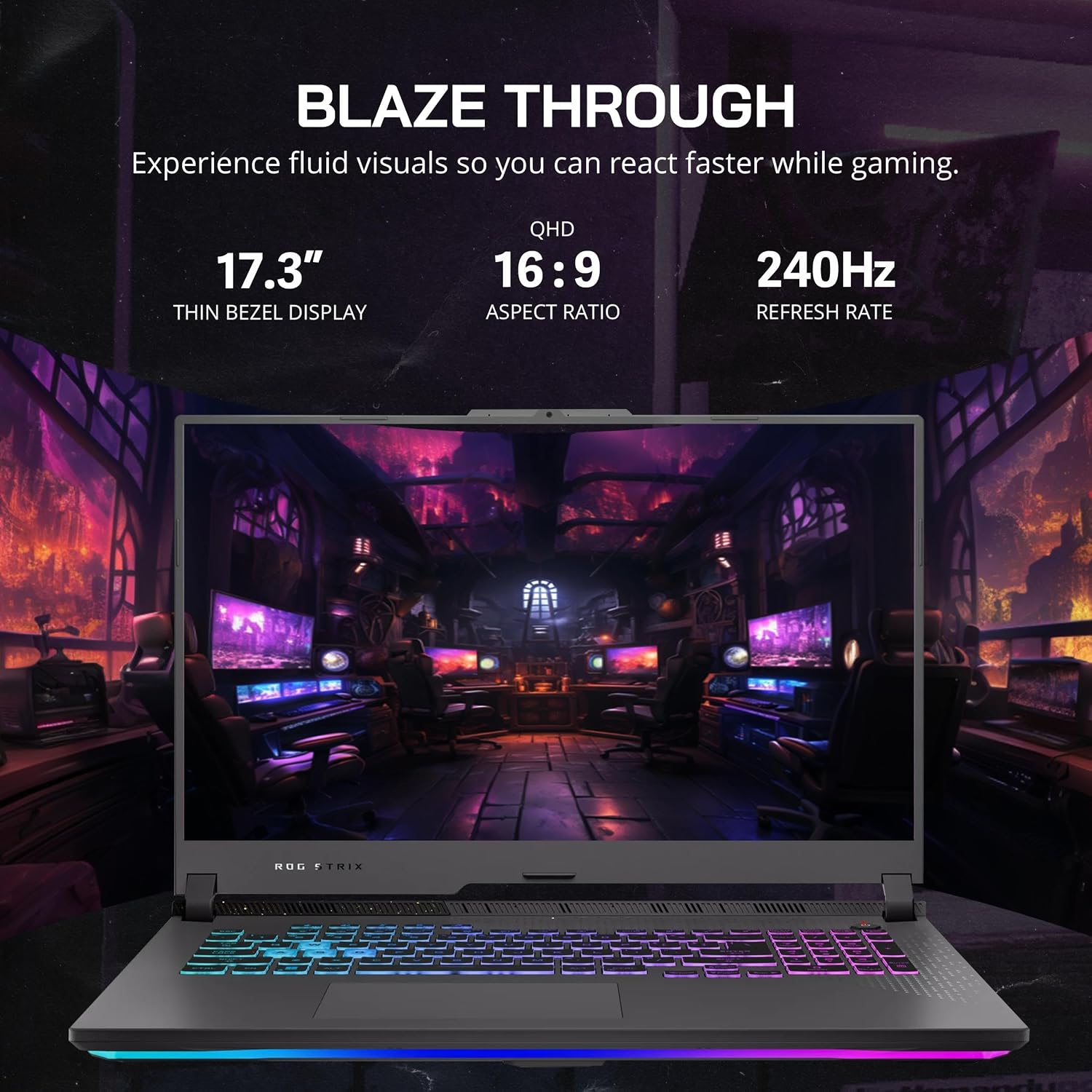 ASUS ROG Strix G17 (2023) Gaming Laptop, 17.3' QHD 240Hz Display, AMD Ryzen 9 7845HX, GeForce RTX 4060, 32GB DDR5 RAM, 1TB PCIe SSD, RGB Backlit Keyboard, Win 11 Pro, Gray, 32GB USB Card (Renewed)