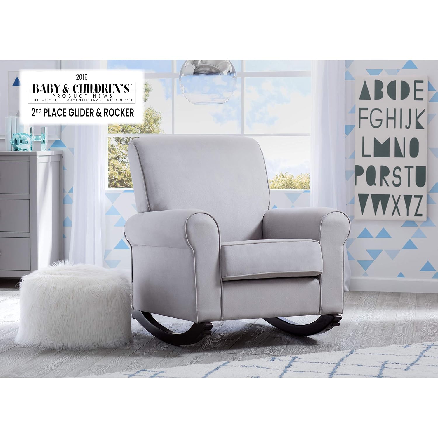 Delta Children Rowen Nursery Rocking Chair, Dove Grey