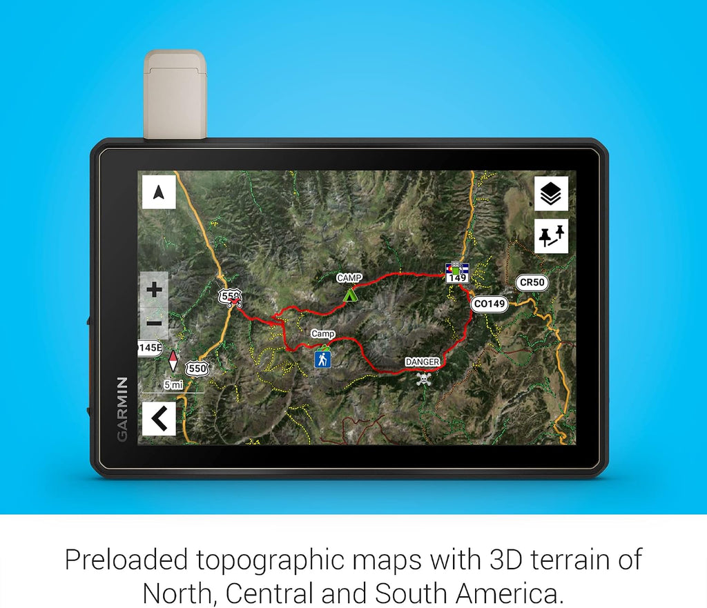 Garmin Tread Overland, All-Terrain Navigator, Rugged, Built in Mapping, iOverlander, Ultrabright Display