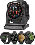 Garmin Fenix 8 Sapphire, 43mm Premium AMOLED Multisport GPS Smartwatch with inReach Technology, Health Tracking | Carbon Gray DLC Titanium/Pebble Gray with Signature Series Modern Power Stand