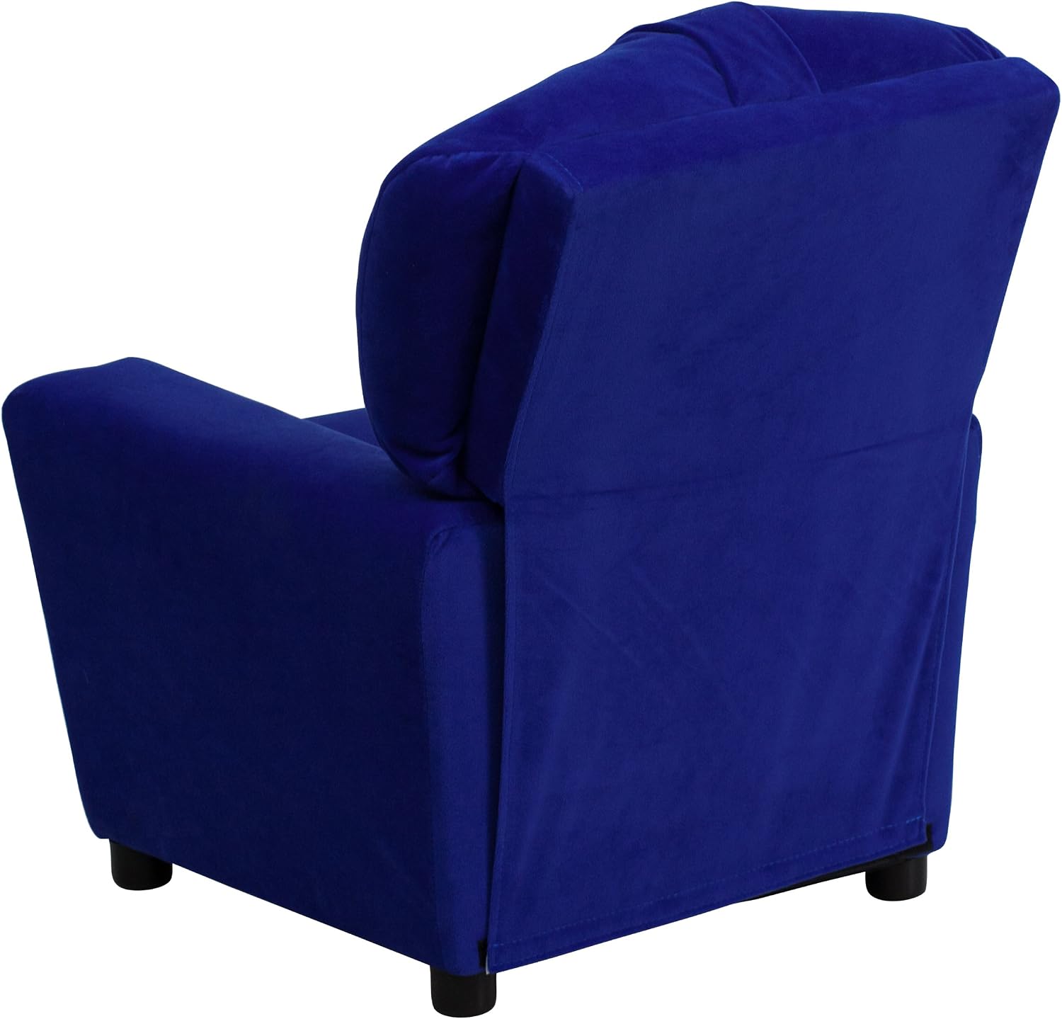 EMMA + OLIVER Blue Microfiber Kids Recliner with Cup Holder